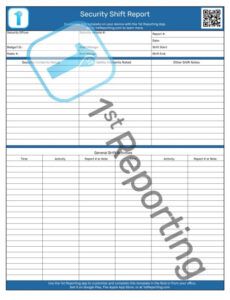 Printable Security Guard Daily Activity Report Template Word