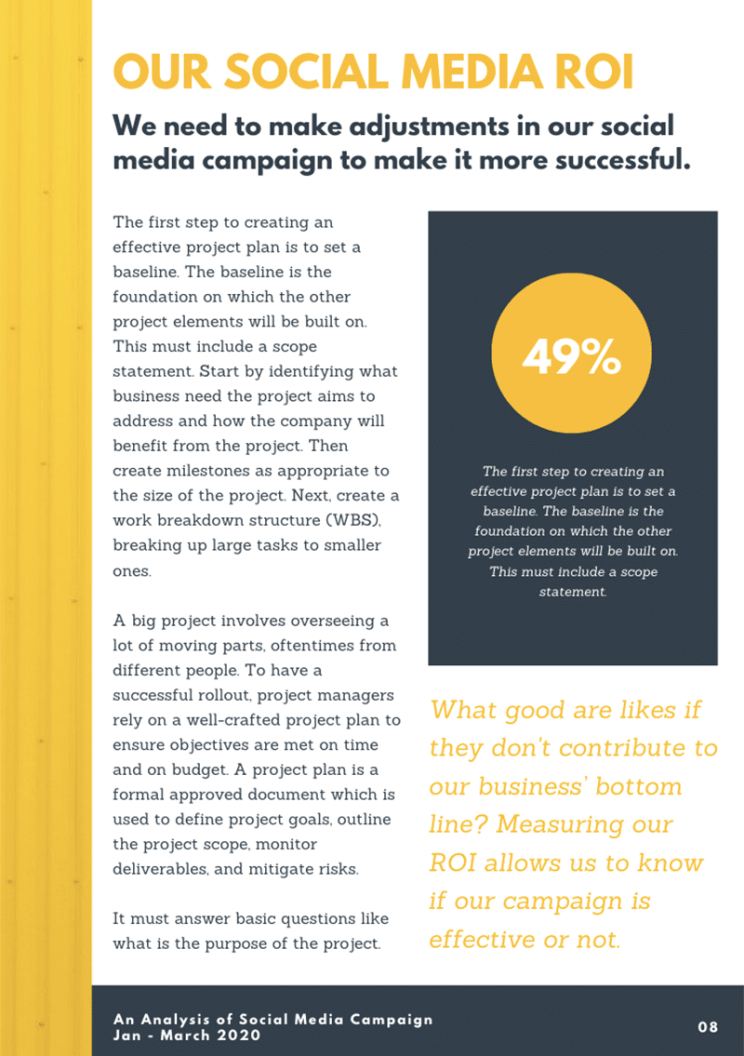 Printable Social Media Engagement Report Template Word Example