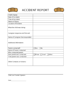 Professional Accident And Incident Report Form Template Doc