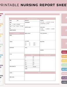 Professional Icu Nurse Report Sheet Template Doc