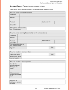 Professional Motor Accident Report Form Template Excel Sample