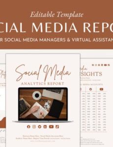 Professional Simple Social Media Report Template Doc Sample