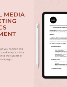 Professional Social Media Metrics Report Template Pdf Sample