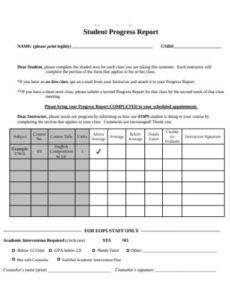 Professional Special Education Iep Progress Report Template  Example