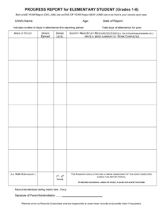 Professional Student Weekly Progress Report Template Word Sample