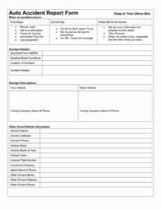Professional Vehicle Accident Report Form Template Doc Sample
