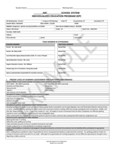 Special Education Iep Progress Report Template Word Sample