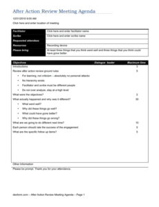 After Action Review Report Template Pdf Sample