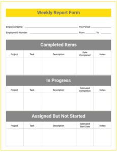 Agile Project Weekly Status Report Template  Sample