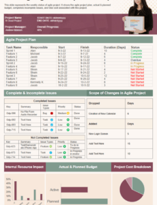 Agile Weekly Status Report Template Pdf Example