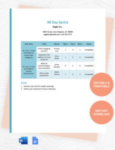 Blank Agile Sprint Weekly Status Report Template Pdf Example