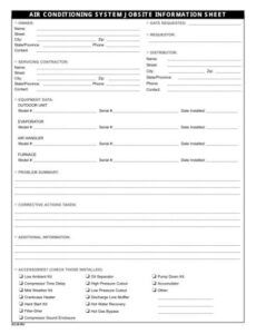 Costum Air Conditioning Service Report Template Doc