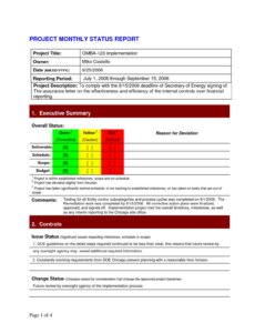 Printable Agile Project Status Report Template Doc Sample