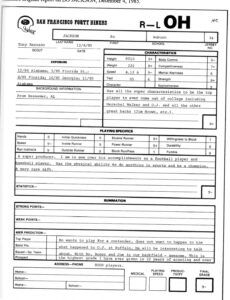 Printable American Football Scouting Report Template Excel Sample