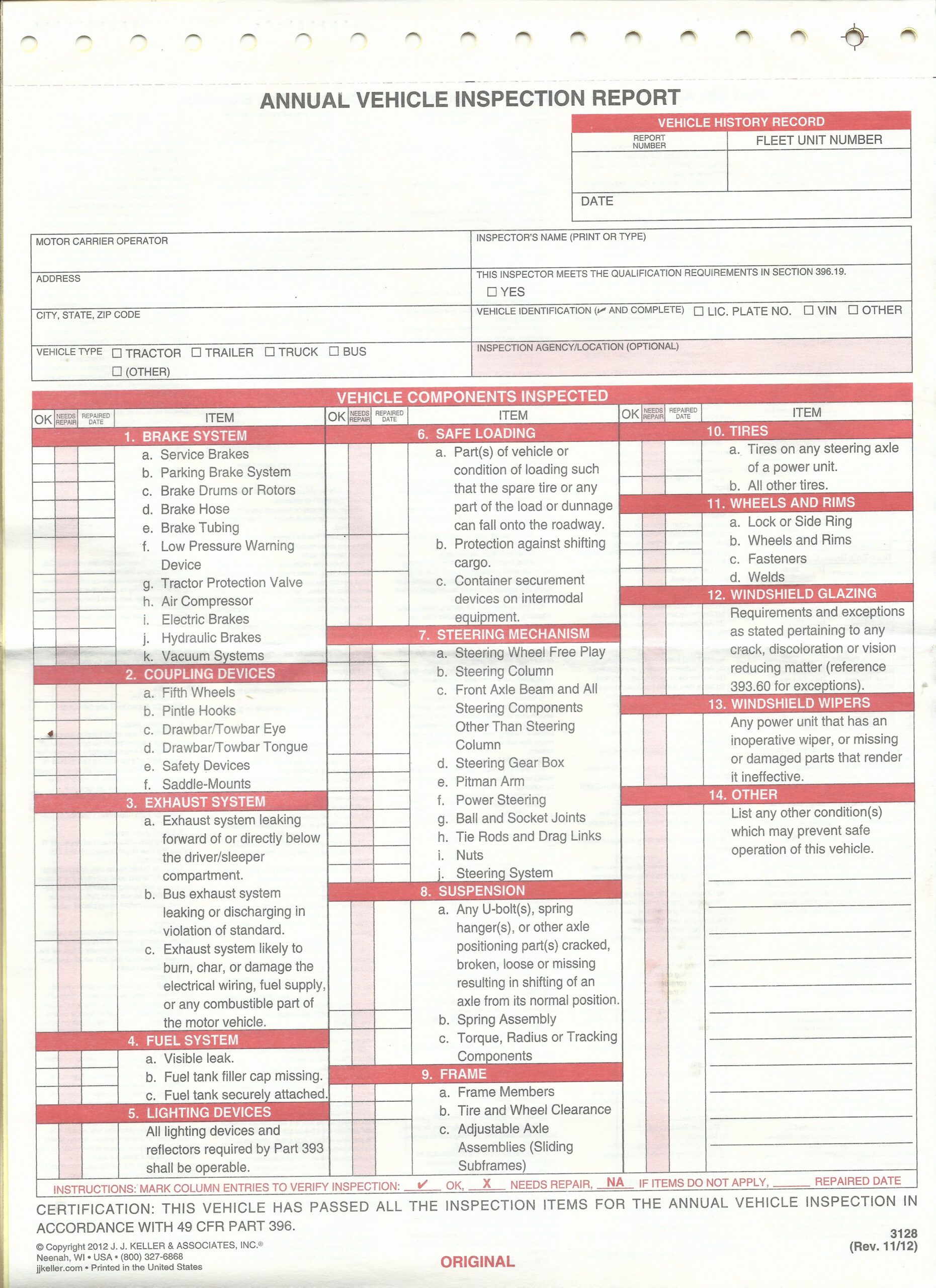 Best Commercial Vehicle Condition Report Form Template Word