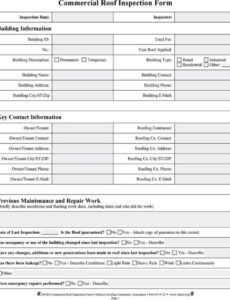 Costum Commercial Property Inspection Report Template Excel Example