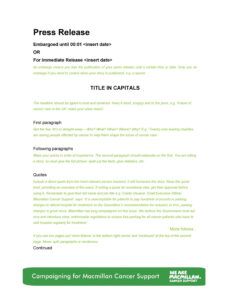 Editable New Product Launch Press Release Template Doc