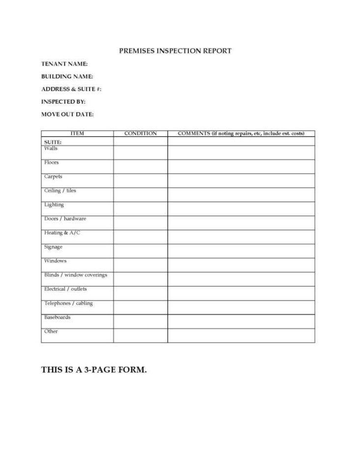 Free Commercial Property Inspection Report Template Doc Sample