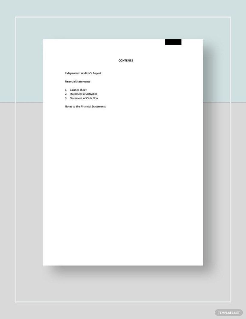 Printable Church Monthly Financial Report Template Doc