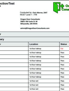 Professional Annual Fire Alarm Inspection Report Template Pdf