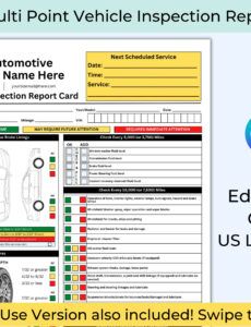 Professional Annual Vehicle Inspection Report Template Excel