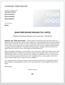 Professional Grant Award Press Release Template  Example