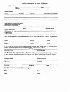 Best Grandparents Medical Release Form Template Word Example