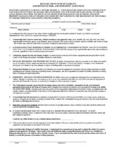 Best Horse Riding Release Form Template Word Example