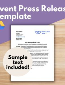 Best Post Event Press Release Template Excel Example