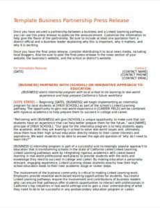 Costum Funding Announcement Press Release Template  Sample