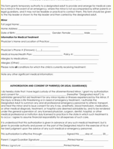 Costum Grandparents Medical Release Form Template Pdf Sample