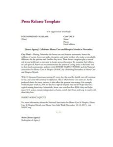 Costum Law Enforcement Press Release Template