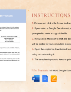 Editable Personal Property Release Form Template Doc