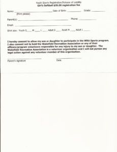 Free Church Liability Release Form Template Doc