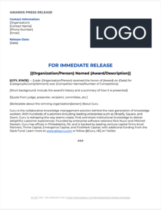 Free New Book Press Release Template Word Example