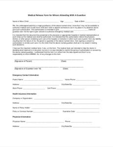 Professional Doctor Work Release Form Template Word