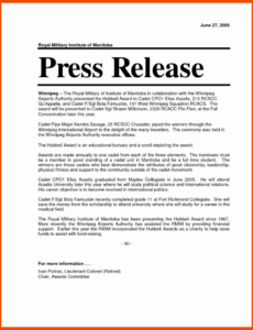 Professional Law Enforcement Press Release Template Doc Sample