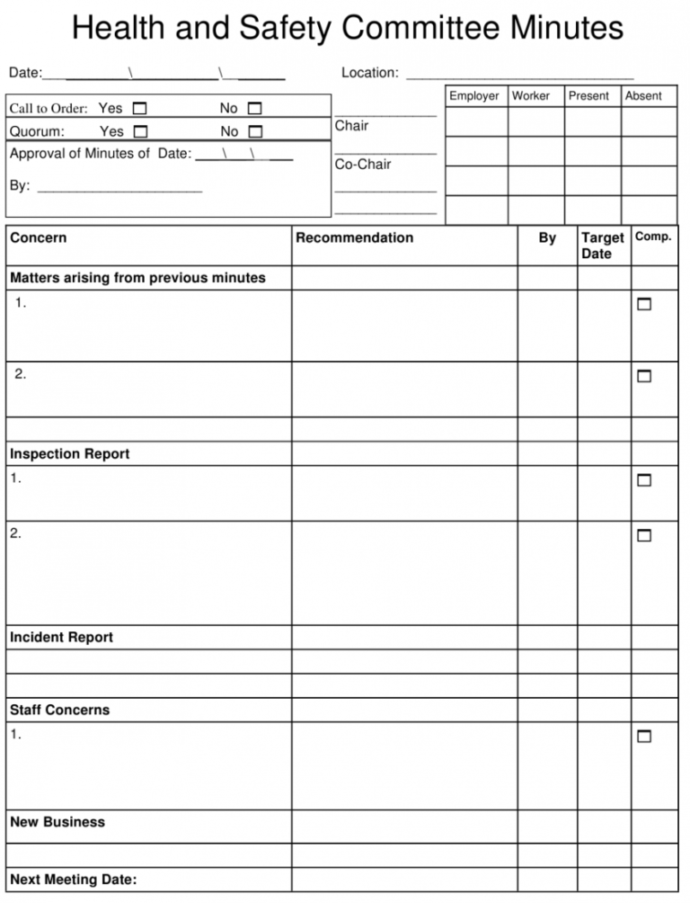 Health And Safety Inspection Report Template | Stableshvf