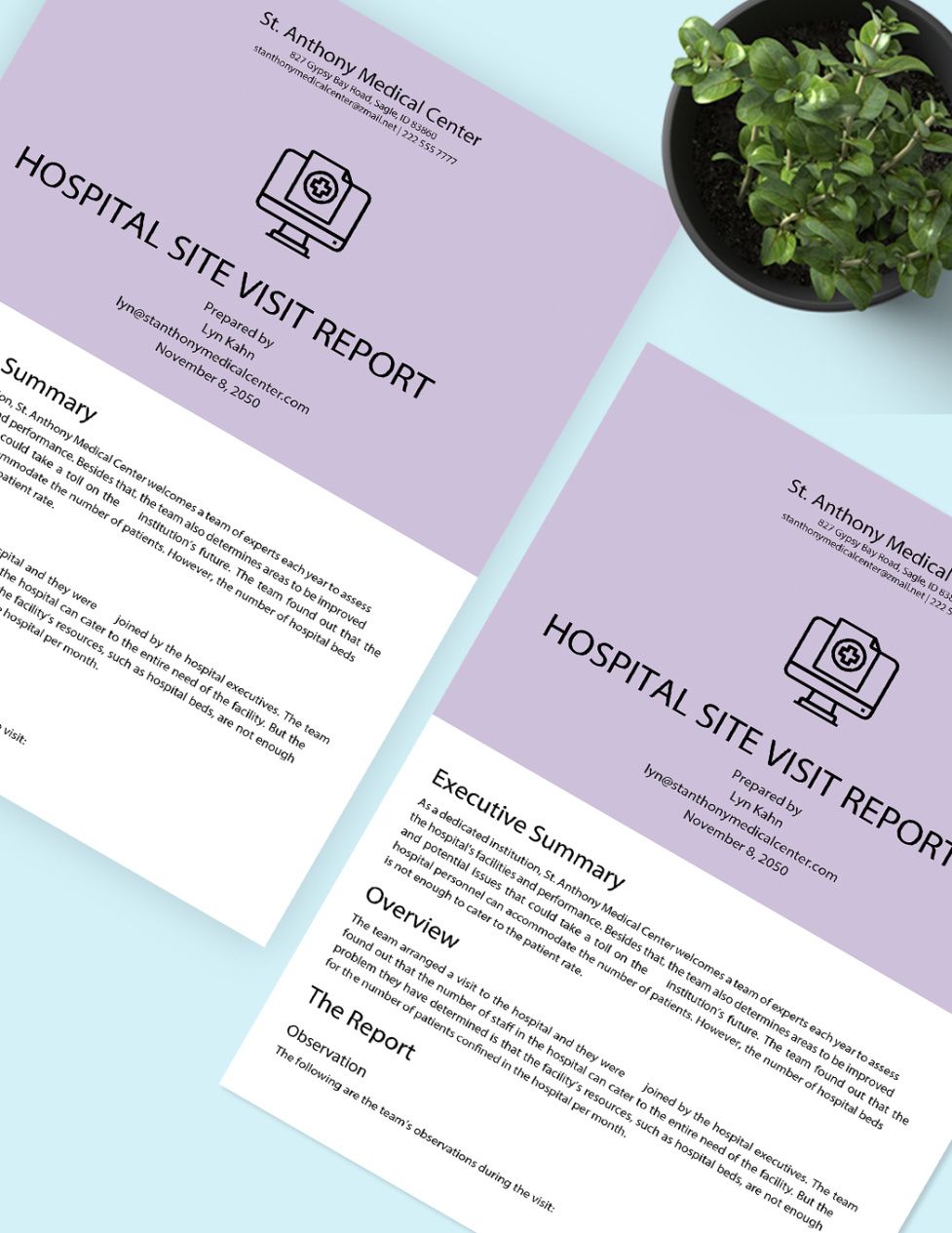 Architect Site Visit Report Template Word
