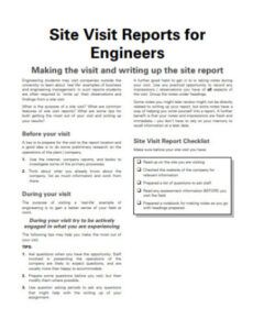 Free Printable Architect Site Visit Report Template Word