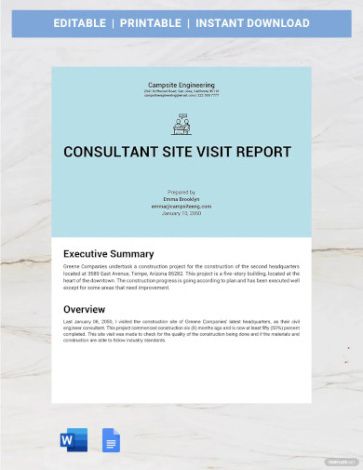 Free Printable Vendor Site Visit Report Template Excel Sample
