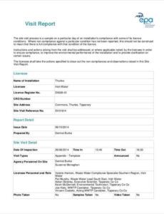 Free  Supplier Site Visit Report Template  Sample